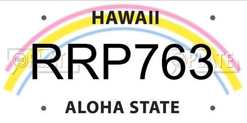 RRP763 Hawaii License Plate