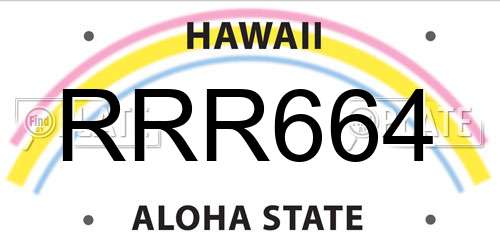 RRR664 Hawaii License Plate