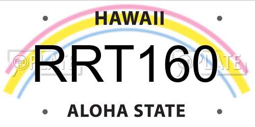 RRT160 Hawaii License Plate