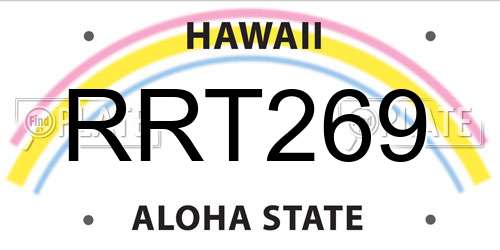 RRT269 Hawaii License Plate