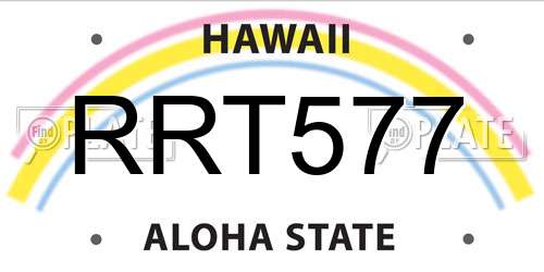 RRT577 Hawaii License Plate