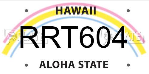 RRT604 Hawaii License Plate