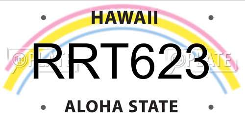 RRT623 Hawaii License Plate