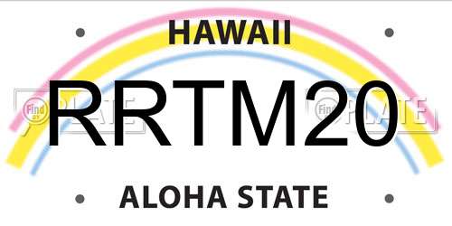 RRTM20 Hawaii License Plate
