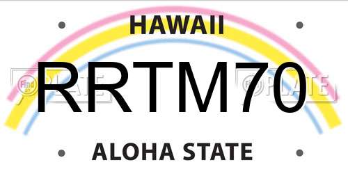 RRTM70 Hawaii License Plate