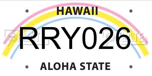 RRY026 Hawaii License Plate