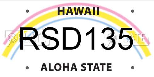 RSD135 Hawaii License Plate