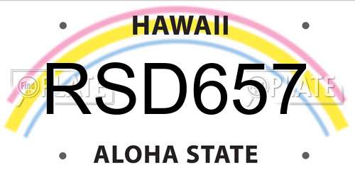 RSD657 Hawaii License Plate