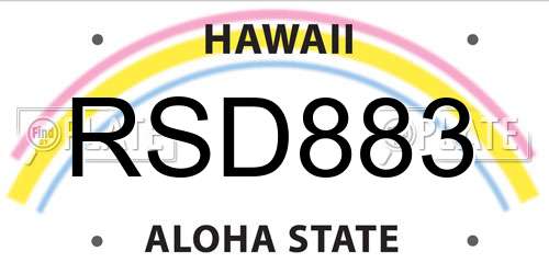 RSD883 Hawaii License Plate
