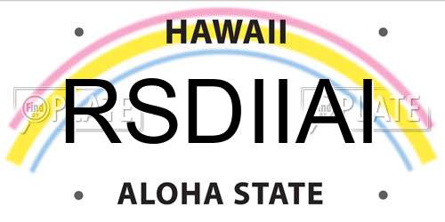 RSDIIAI Hawaii License Plate