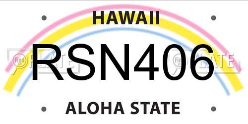 RSN406 Hawaii License Plate