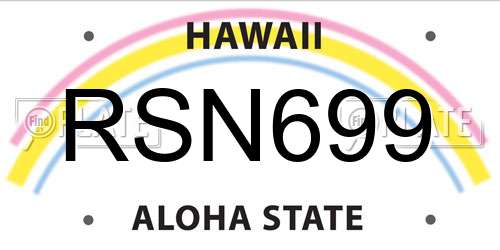 RSN699 Hawaii License Plate