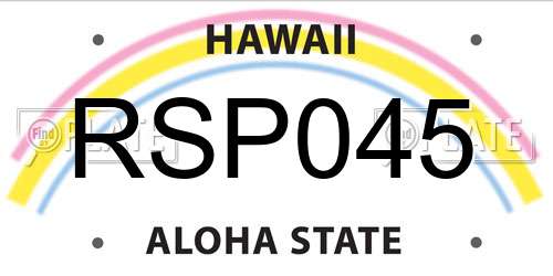 RSP045 Hawaii License Plate