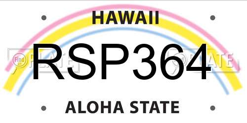 RSP364 Hawaii License Plate