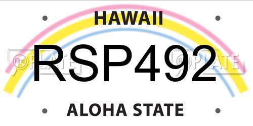 RSP492 Hawaii License Plate