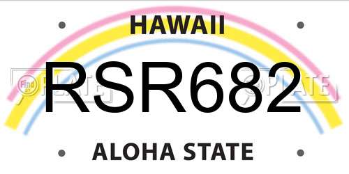 RSR682 Hawaii License Plate