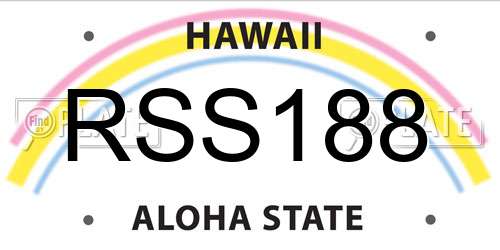RSS188 Hawaii License Plate