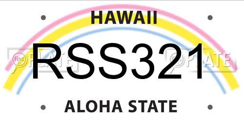 RSS321 Hawaii License Plate