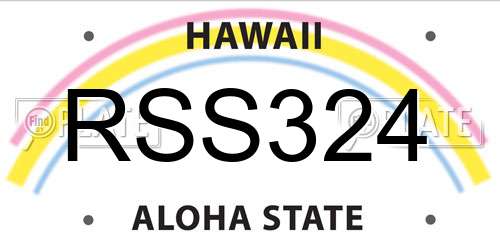 RSS324 Hawaii License Plate