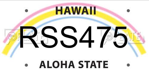 RSS475 Hawaii License Plate