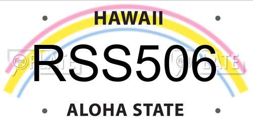 RSS506 Hawaii License Plate
