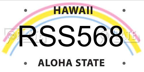 RSS568 Hawaii License Plate