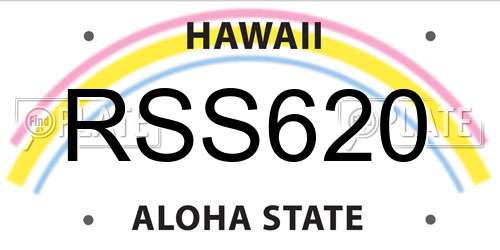 RSS620 Hawaii License Plate