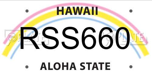 RSS660 Hawaii License Plate
