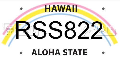 RSS822 Hawaii License Plate