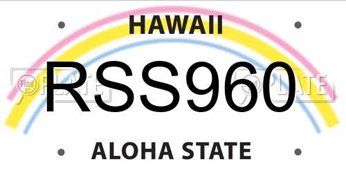 RSS960 Hawaii License Plate