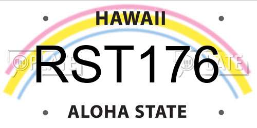 RST176 Hawaii License Plate