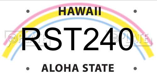 RST240 Hawaii License Plate
