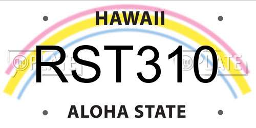 RST310 Hawaii License Plate