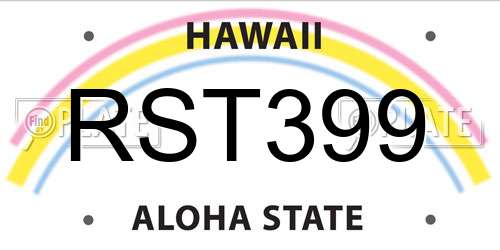 RST399 Hawaii License Plate