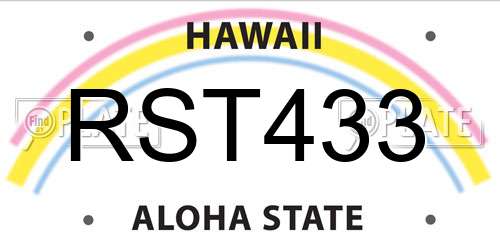 RST433 Hawaii License Plate