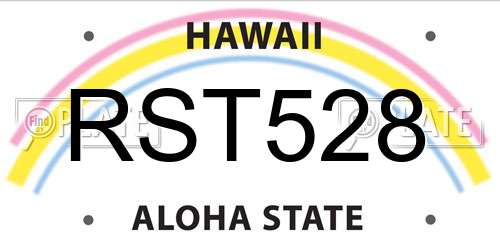 RST528 Hawaii License Plate
