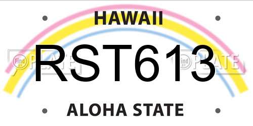 RST613 Hawaii License Plate