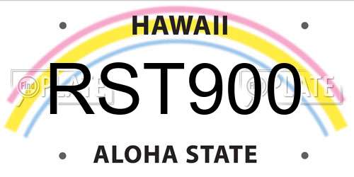 RST900 Hawaii License Plate