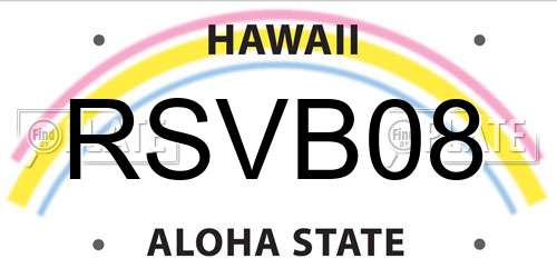 RSVB08 Hawaii License Plate