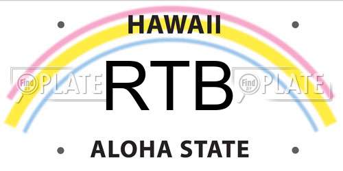 RTB Hawaii License Plate