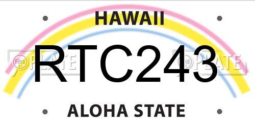 RTC243 Hawaii License Plate