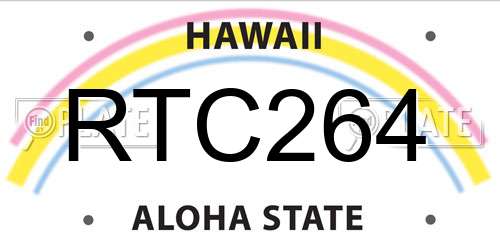 RTC264 Hawaii License Plate