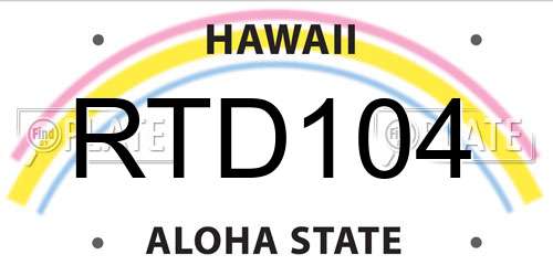 RTD104 Hawaii License Plate