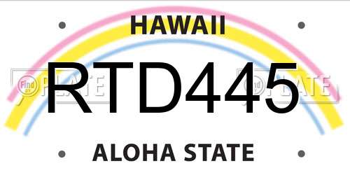 RTD445 Hawaii License Plate