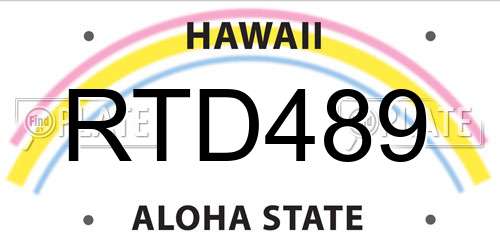RTD489 Hawaii License Plate