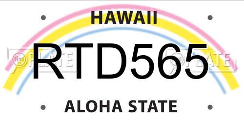 RTD565 Hawaii License Plate
