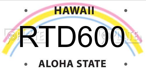 RTD600 Hawaii License Plate