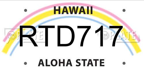 RTD717 Hawaii License Plate