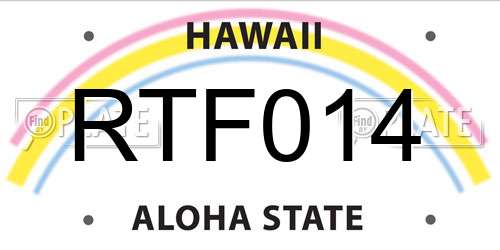 RTF014 Hawaii License Plate