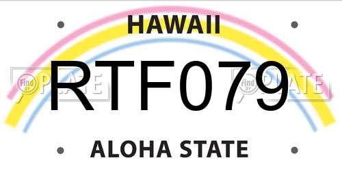 RTF079 Hawaii License Plate